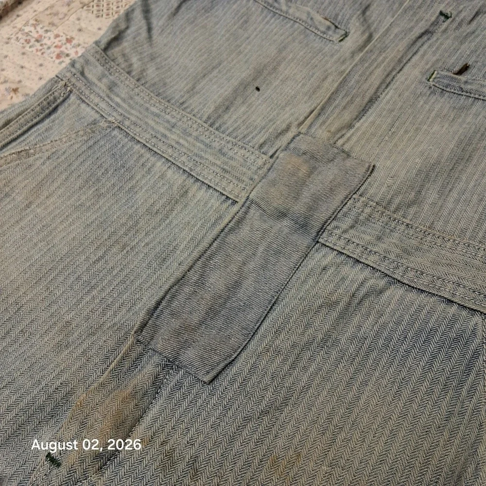 True Vintage Key Imperial Mens Herringbone Coveralls Size 40 Short Talon 60s